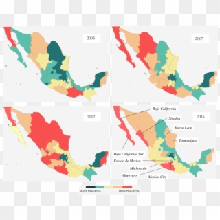 Map Of Milestones In Violence In Mexico - Atlas Clipart