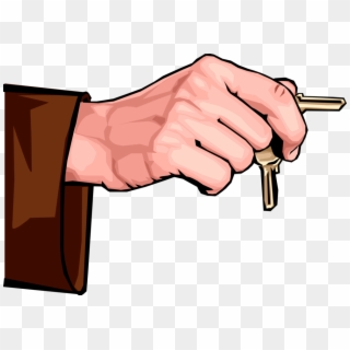 Vector Illustration Of Hand Holding Security Keys That - Hand Holding Key Vector Clipart