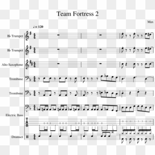 Team Fortress 2 Sheet Music Composed By Max 1 Of 9 - That's What I Like Flute Sheet Music Clipart