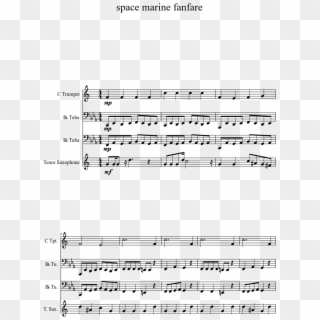 Space Marine Fanfare Sheet Music 1 Of 2 Pages - Sheet Music Clipart
