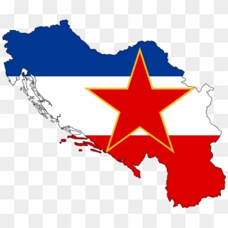Picture - Yugoslavia Map With Flag Clipart