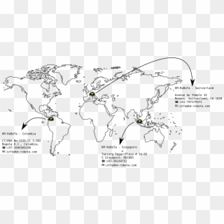 World Map Outline Dark Clipart