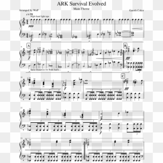 Ark Survival Evolved Main Theme Sheet Music For Piano - Fargo Sheet Music Clipart