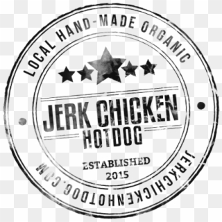Jerk Chicken Hotdog Logo Black - Circle Clipart
