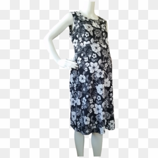 Liz Lange Maternity Black & White Floral Print Shift - Day Dress Clipart