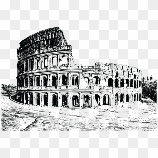 Free Of A Colosseum - Roman Colosseum Drawing Clipart