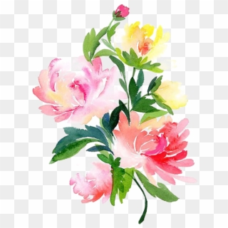Peony Vector Watercolour Painting - Water Painted Flowers Png Clipart