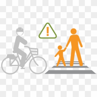 Safety Yield To Pedestrians - Family Silhouette Clip Art - Png Download