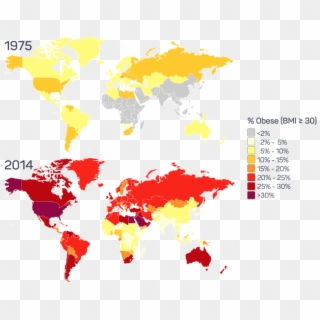 Obesity - World Map Clipart