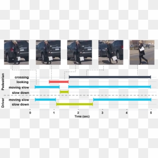 Timeline Of Events As The Pedestrian Is Crossing The - Pedestrian Data Clipart