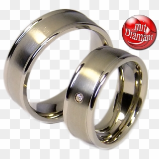 2 Wedding Rings Couple Rings Titanium Rings With Diamond - Titanium Ring Clipart