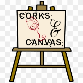 Corks & Canvas Logo No Background - Easel Clipart