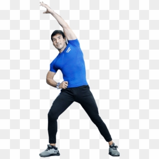 Slimmers World Male Aerobics Leader - Stretching Clipart