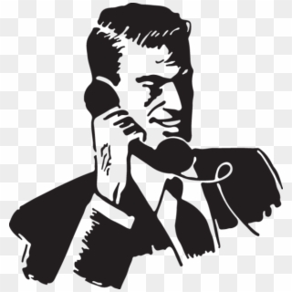 Office Man On Phone - Man On Phone Clipart - Png Download