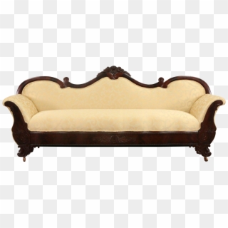 Empire 1840's Antique Mahogany Sofa, New Upholstery - 1840's Couch Clipart
