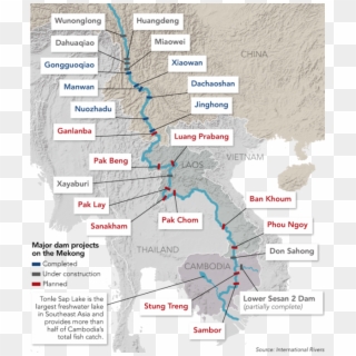 Mekong Dams Map Source - Chinese Investment In Dams In Laos Clipart
