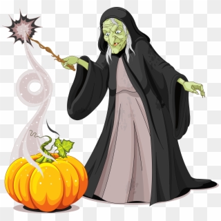 Free Png Download Halloween Creepy Witch Png Images - Witch With A Wand Clipart