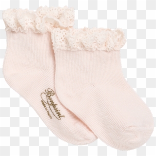 Baby Socks With Lace Milk White - Sock Clipart
