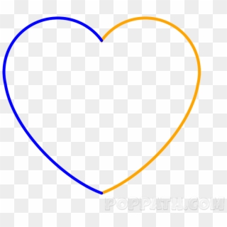Complete The Heart By Drawing The Slanted C In The - Heart Clipart