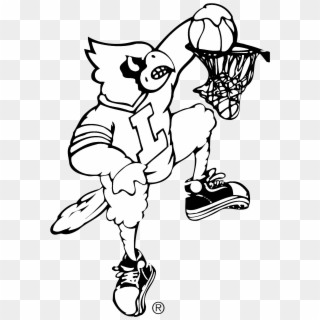 Louisville Cardinals Logo Black And White , Png Download - Louisville Basketball Dunking Cardinal Clipart