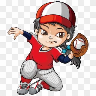 Baseball Batting Pitcher Clip Art - Baseball Cartoon No Background - Png Download