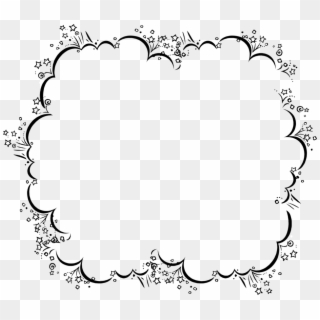 Fight Cloud Clipart - Cartoon Borders Black And White - Png Download