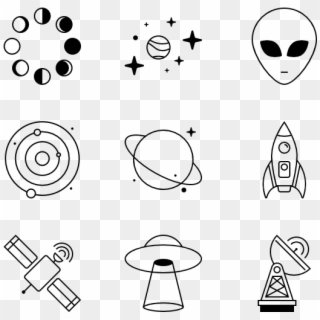 Space - Ufo Icons Clipart