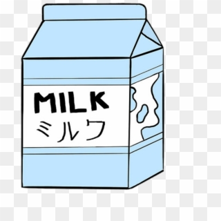 Blue Girls Kawaii Cute Tumblr Dreams Milk Cookies Girl - Milk Carton Drawing Aesthetic Clipart