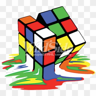 Melting Rubik's Cube - Rubik's Cube Melting Shirt Clipart