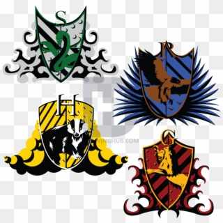 The Hogwarts Crests - Harry Potter Houses Vector Clipart