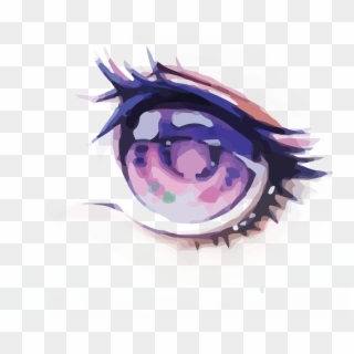 Eye Watercolor Painting - Pink Anime Eye Transparent Clipart