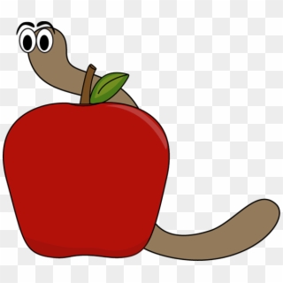 Apple And Worm - Worm In Apple Clip Art - Png Download