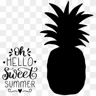 Clip Art Download Hand Lettered Sweet Summer Pineapple - Transparent Pineapple Silhouette Png