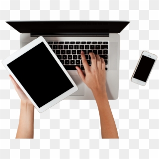 Laptop - Hand And Laptop Png Clipart