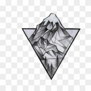 Tattoo Triangle Mountain Geometry Idea Logo Drawing - Geometric Tattoo Sketch Clipart