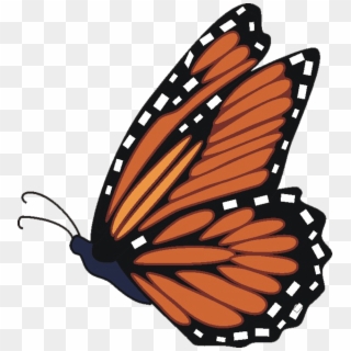 Monarch Butterfly Clipart - Cartoon Monarch Butterfly Flying - Png Download
