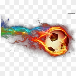 Football Flames Fire Light Wallpaper Flame Clipart - Fire Soccer Ball Drawing - Png Download