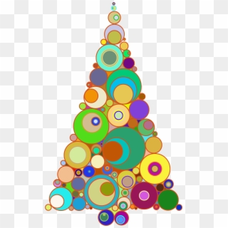 Colorful Abstract Circles Christmas Tree Graphic Free - Abstract Christmas Tree Clipart - Png Download
