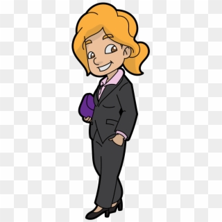 A Happy Cartoon Businesswoman Clipart