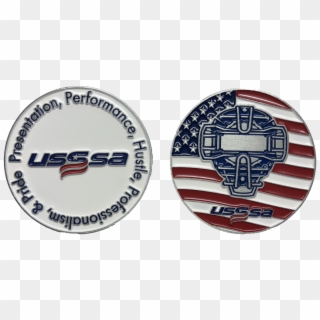 Coin-1 Usssa Silver Umpire Coin Front And Back - Emblem Clipart