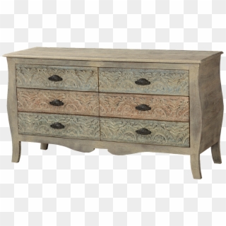 French Provincial Mango Wood Bombe Chest Of Drawers - Chest Of Drawers Clipart
