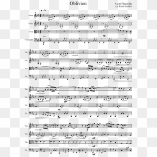 Oblivion Sheet Music Composed By Astor Piazzolla 1 - Pie Jesu Music Sheets Clipart