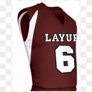 Maroon White Lay Up Basketball Jersey - Up Maroon Basketball Jersey Clipart