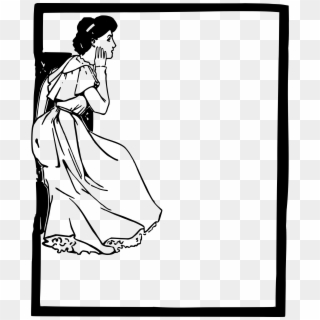 This Free Icons Png Design Of Simple Dress Lady Frame - Sketch Clipart
