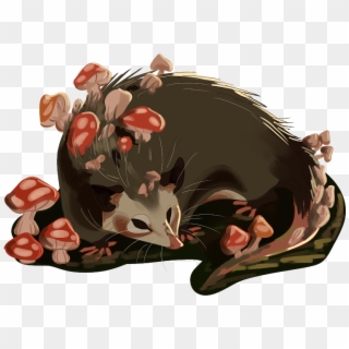 Mushroom Opossum - Illustration - Illustration Clipart