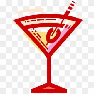 Vector Illustration Of Martini Alcohol Beverage Cocktail - Martini Glass Clipart