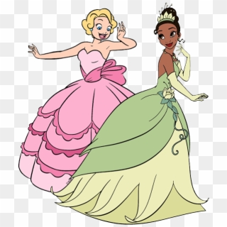 The Princess And The Frog , Png Download - Princess Tiana And Charlotte Art Clipart