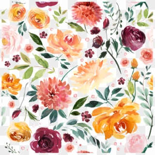 Colorful Color Flowers Transparent - Watercolor Painting Clipart