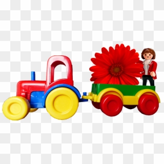 Tractor Trailer Toy Child Flower - Children's Toys Png Transparent Clipart