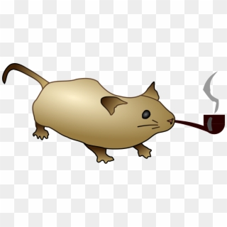 Mouse Smoking Pipe - Mouse Pooping Clipart